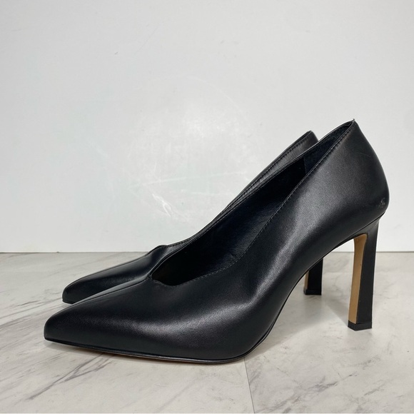Vince Camuto Setenda Black Leather Pointed Toe Pump 9 1/2 - Picture 16 of 16